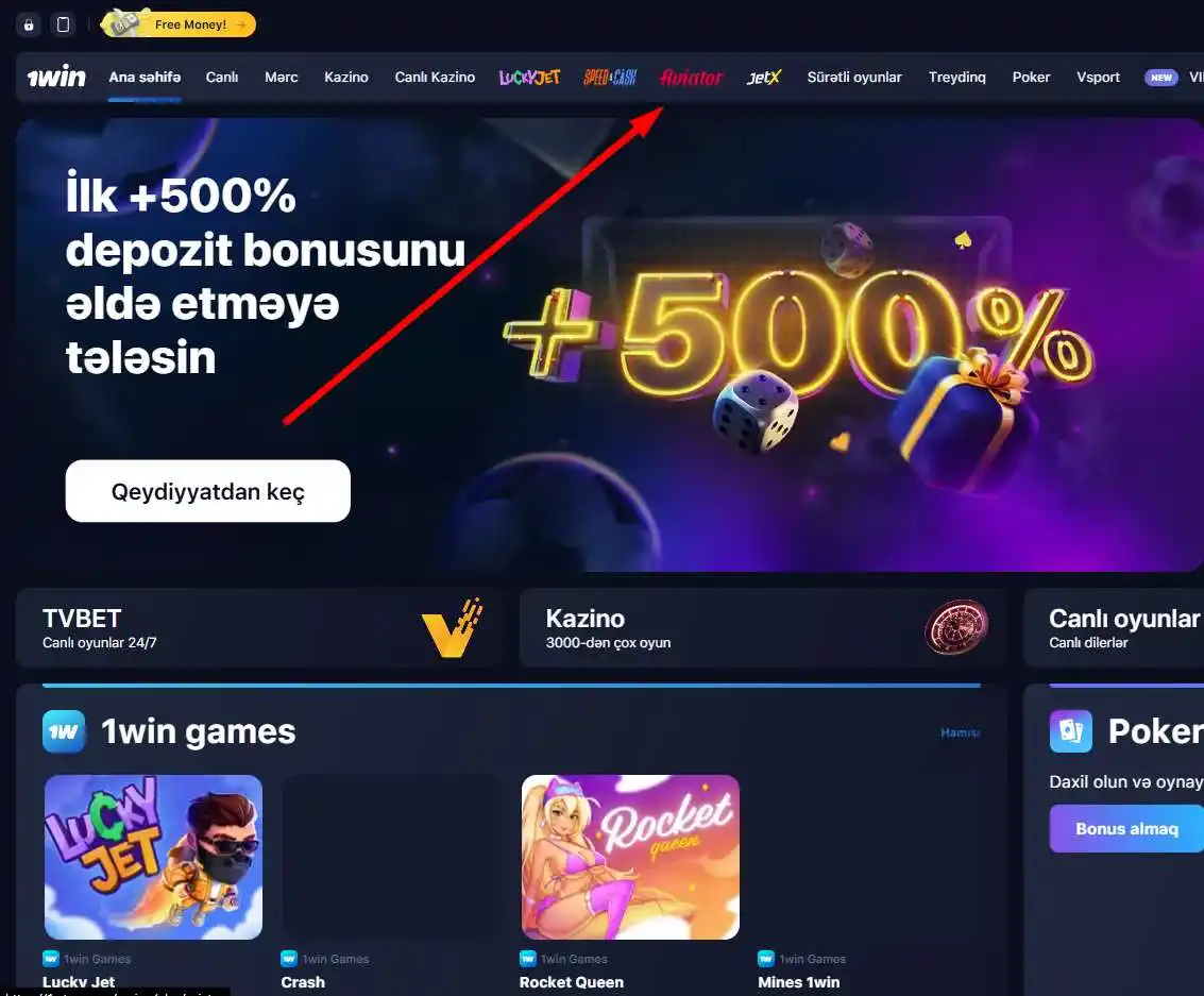 Demo rejimə keçid imkanı ilə saytda Aviator başlatma